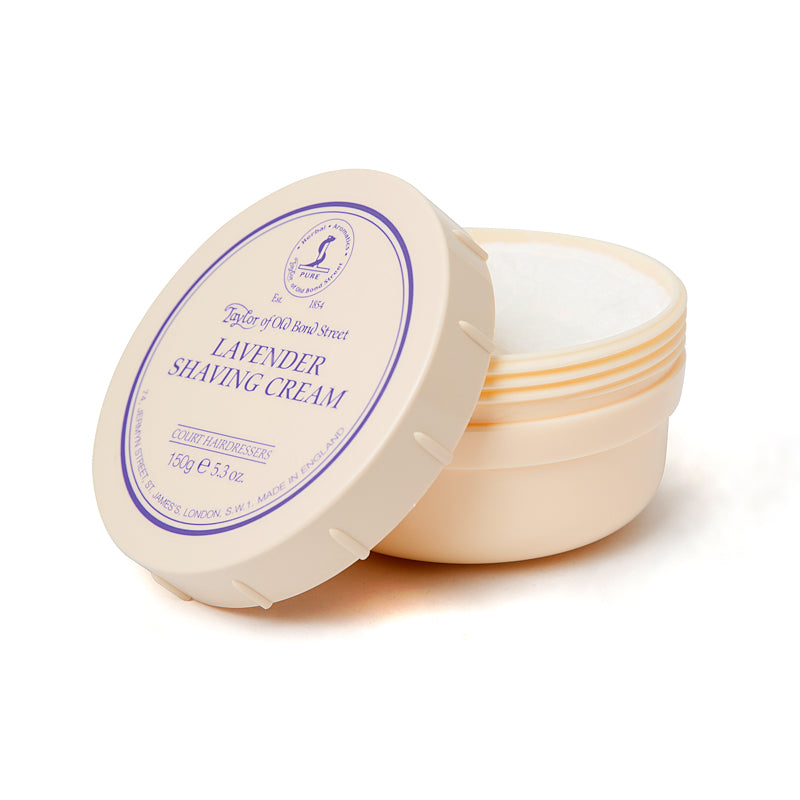 Taylor of Old Bond Street Lavender Shaving Cream Bowl, Open